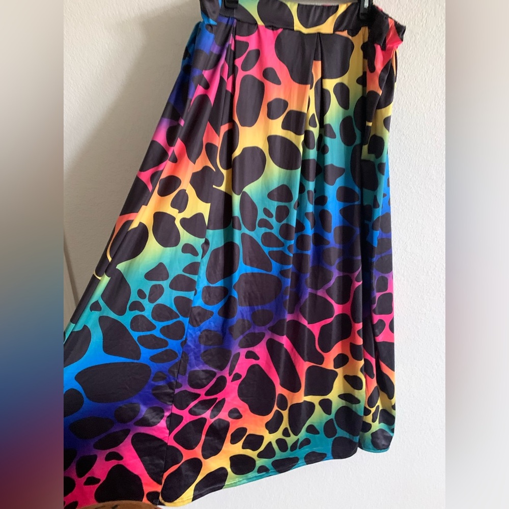 Multicolor Animal Print Maxi Skirt